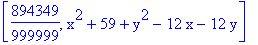[894349/999999, x^2+59+y^2-12*x-12*y]